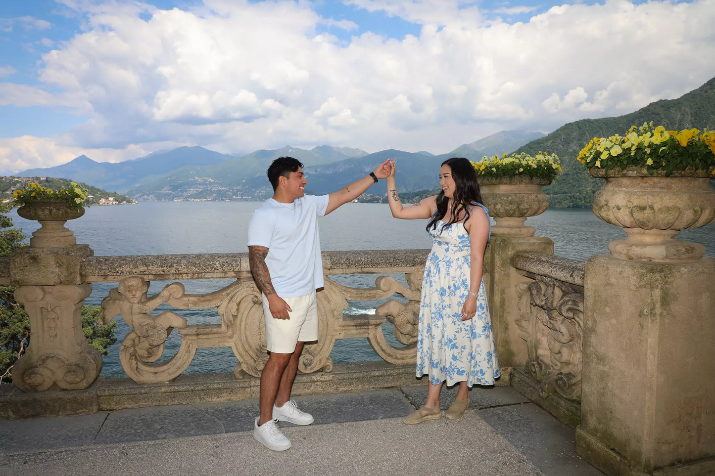 Proposal photographer Nadia Fraqair at Villa del Balbianello, Lake Como