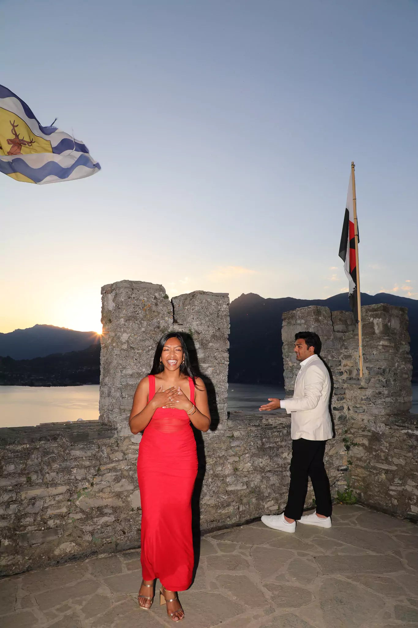 Bride-to-be’s emotional reaction during surprise proposal at Castello di Vezio