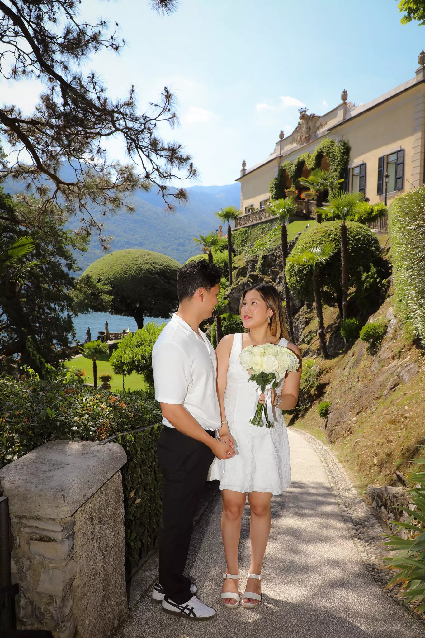 Candlelight proposal setting at Villa del Balbianello, Lake Como