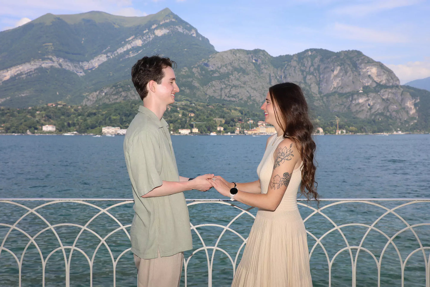 Engagement portrait at Villa Melzi Gardens in Bellagio